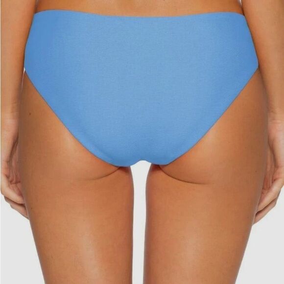 Becca Swim NWT Fine Line Ribbed Bikini Bottom in Blue Size Medium - Picture 2 of 5